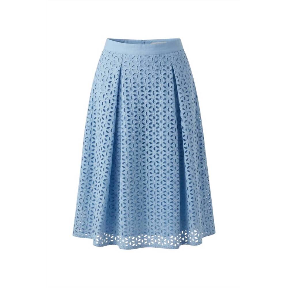 NEW SHE'S SO women's cotton eyelet flared skirt in powder blue